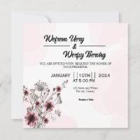 vector of Floral wedding invitation Card