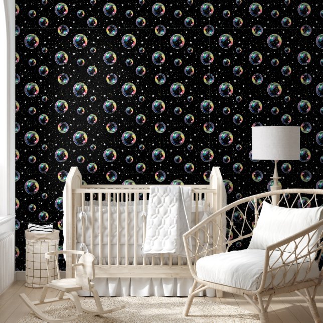 Vector Rainbow Bubbles Seamless Rustic Patterns Wallpaper (Kids)