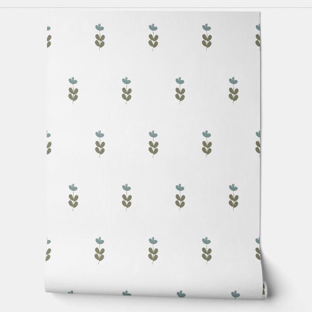  vector seamless botanical pattern with flowers in wallpaper (Unrolling)