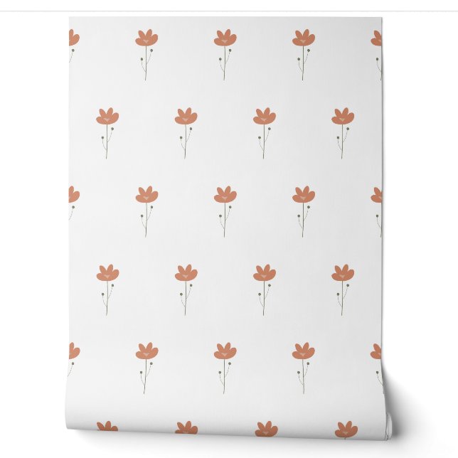 vector seamless botanical pattern with flowers in  wallpaper (Unrolling)