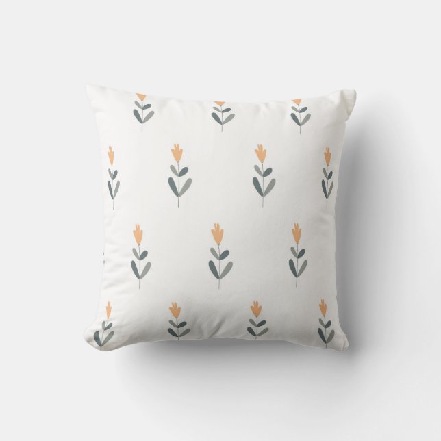 vector seamless botanical pattern with little flow cushion (Front)