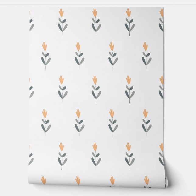 vector seamless botanical pattern with little flow wallpaper (Unrolling)