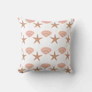 vector seamless pattern with sea stars and shells. cushion