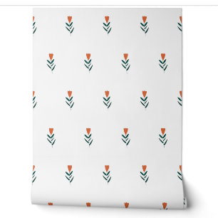 vector simple seamless botanical pattern with flow wallpaper