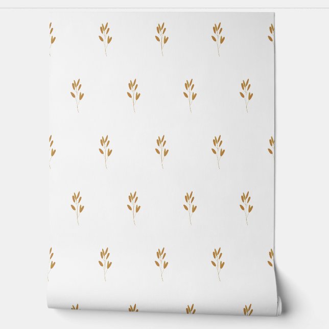 vector simple seamless botanical pattern with plan wallpaper (Unrolling)