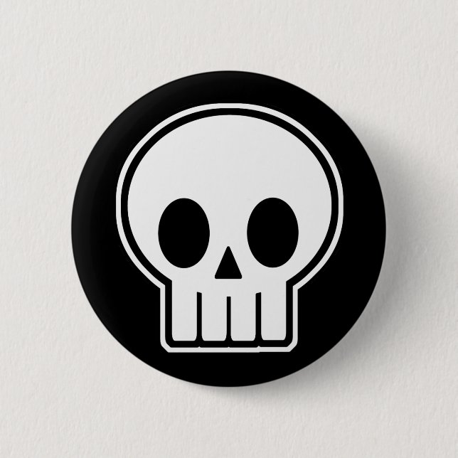 Vector Skull Halloween 6 Cm Round Badge (Front)