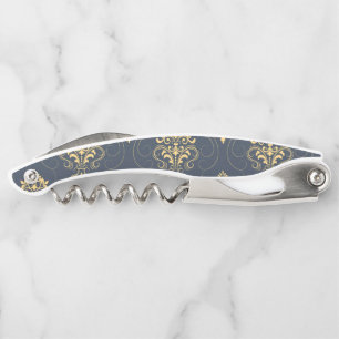 Vector Texture Flower White Corkscrew Bottle Opene