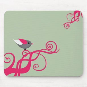 Vector tree with Bird Mouse Pad