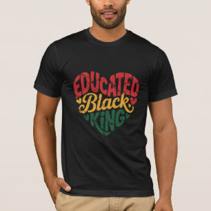 vEducated Black King Afro Pride Quote Black T-Shirt
