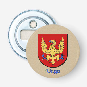 Vega Heraldic Arms on Parchment Style Back Bottle Opener