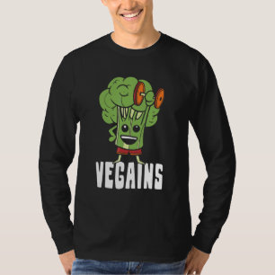Vegains Vegan Bodybuilder Gym Veggie Bodybuilding T-Shirt