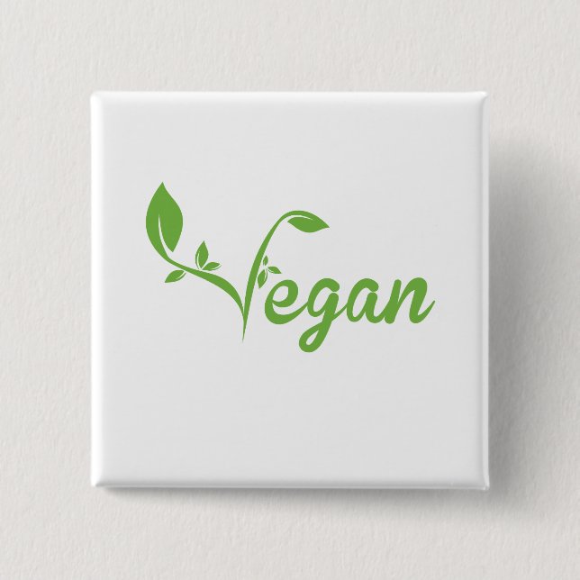 Vegan 15 Cm Square Badge (Front)