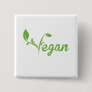 Vegan 15 Cm Square Badge
