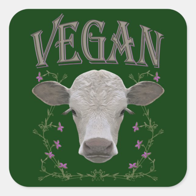 VEGAN - */* 25 SQUARE STICKER (Front)