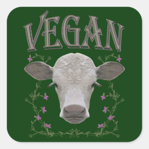 VEGAN - */* 25 SQUARE STICKER