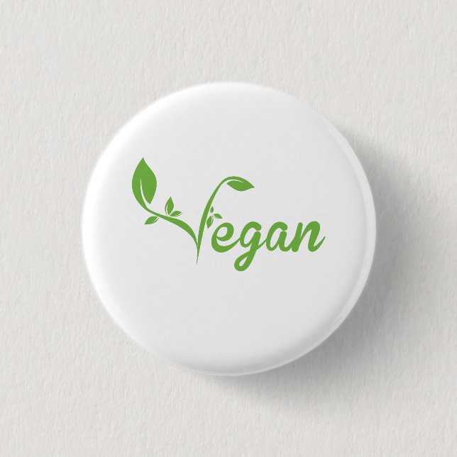 Vegan 3 Cm Round Badge (Front)