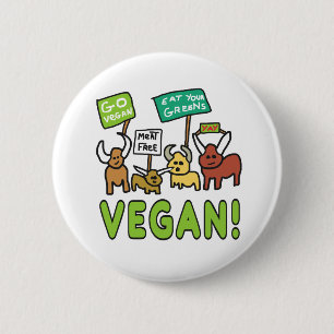 Vegan 6 Cm Round Badge