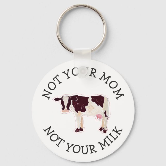 Vegan Activist | Not Your Milk Not Your Mom Key Ring (Front)
