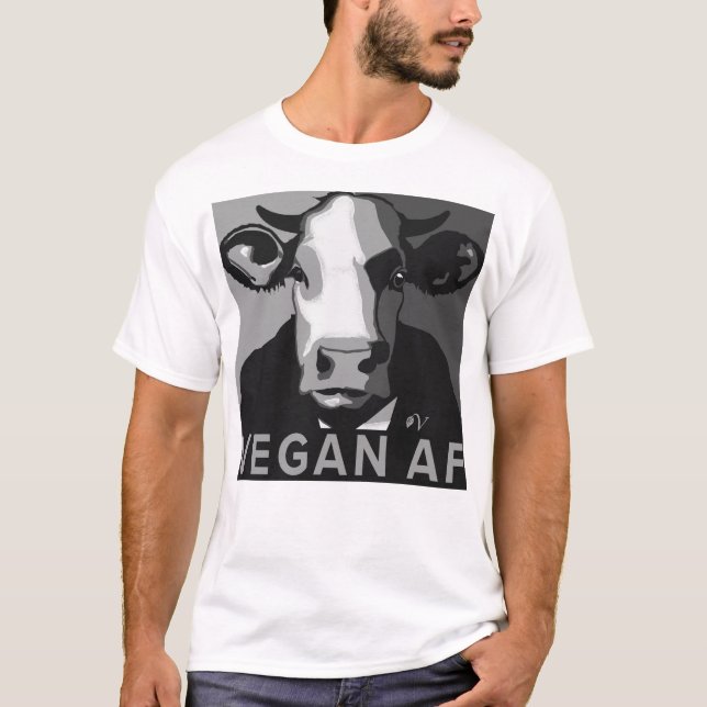 Vegan AF Pop Art Tshirt in Black and White (Front)