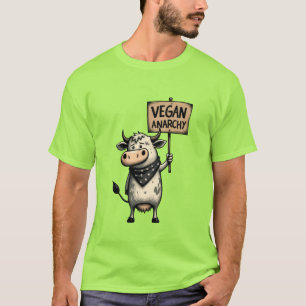 Vegan Anarchy – Rebel Cow Protest T-Shirt