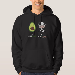 Vegan Animal Lover Vegan Avocado Food Cows Love Hoodie