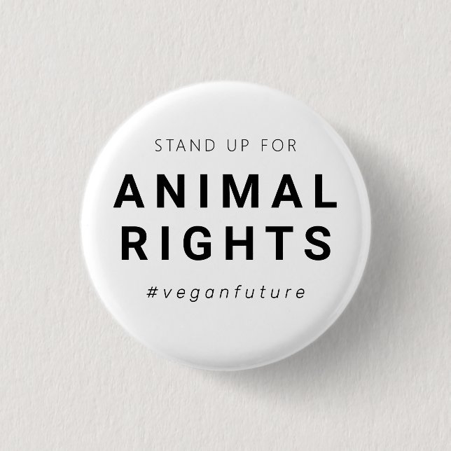 Vegan Animal Rights Minimal Typography  3 Cm Round Badge (Front)