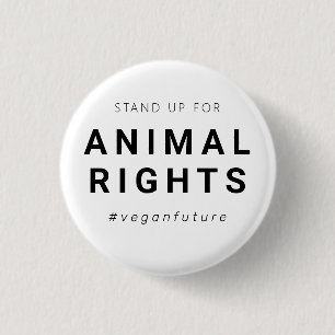 Vegan Animal Rights Minimal Typography 3 Cm Round Badge