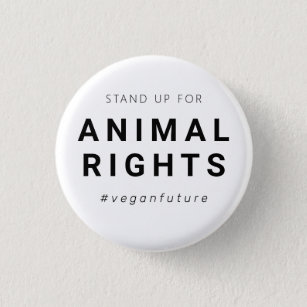Vegan Animal Rights Minimal Typography  3 Cm Round Badge