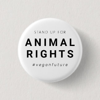 Vegan Animal Rights Minimal Typography 3 Cm Round Badge