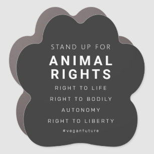 Vegan Animal Rights Minimal Typography  Car Magnet