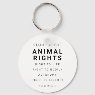 Vegan Animal Rights Minimal Typography Key Ring