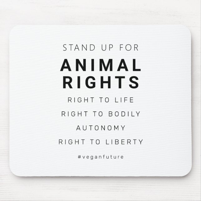 Vegan Animal Rights Minimal Typography Mouse Pad (Front)