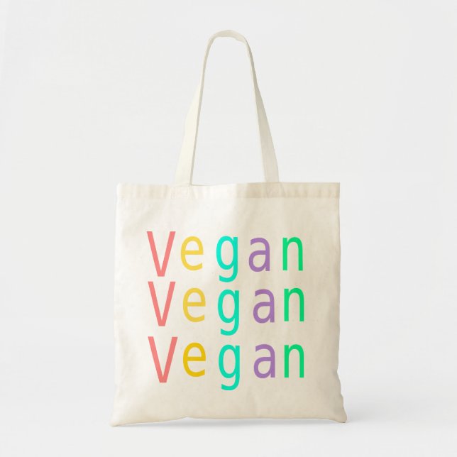 Vegan. animal rights. tote bag. (Front)
