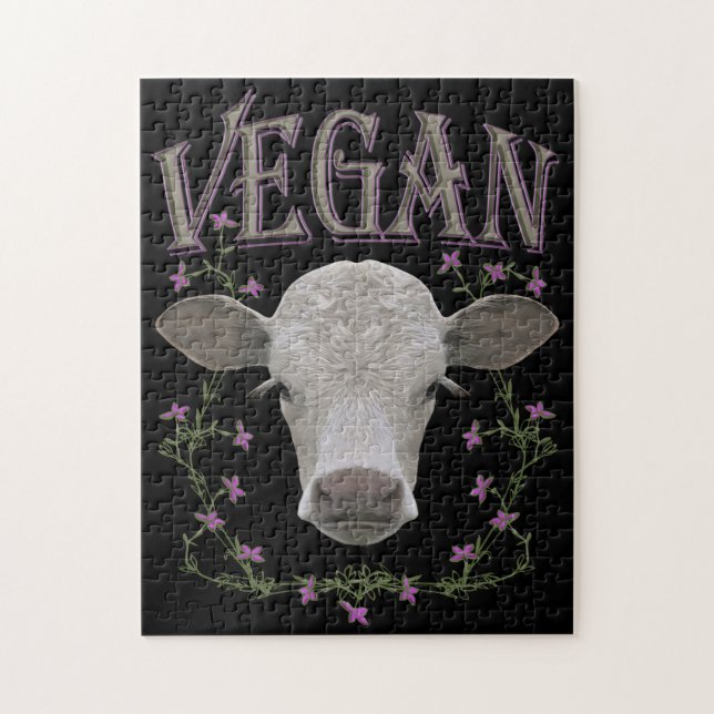 Vegan animals want to live jigsaw puzzle (Vertical)