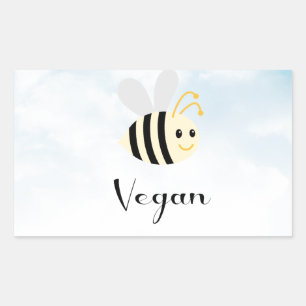 Vegan Bee Rectangular Sticker