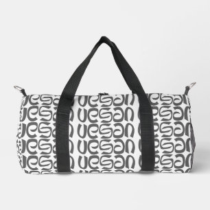 Vegan Black & White Typography Typographic Duffle Bag