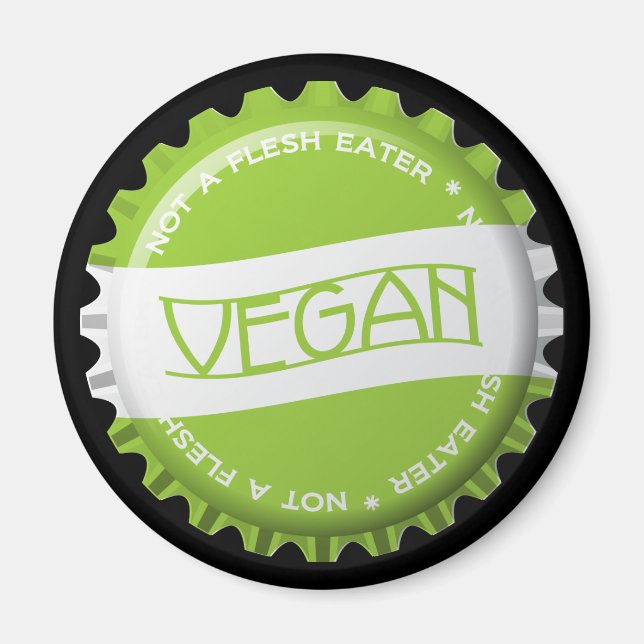 Vegan Bottlecap Magnet (Front)