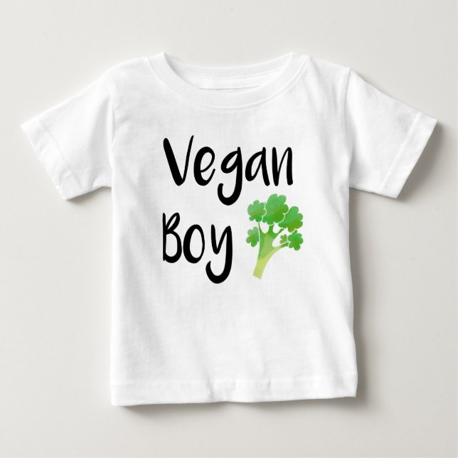 "Vegan Boy" broccoli baby shirt (Front)