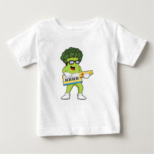 Vegan Broccoli at Music with Guitar Baby T-Shirt