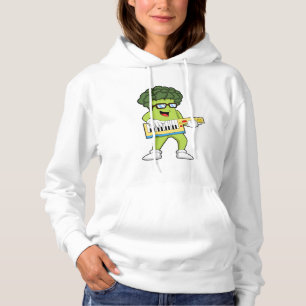 Vegan Broccoli at Music with Guitar Hoodie