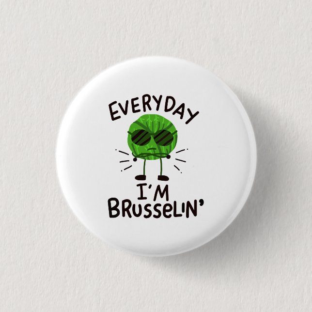 Vegan Brussels Sprouts 3 Cm Round Badge (Front)