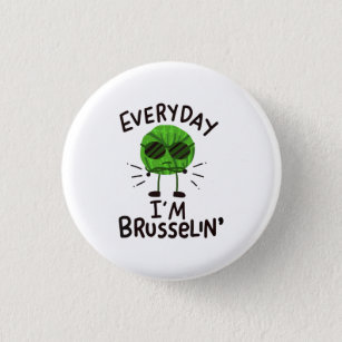 Vegan Brussels Sprouts 3 Cm Round Badge