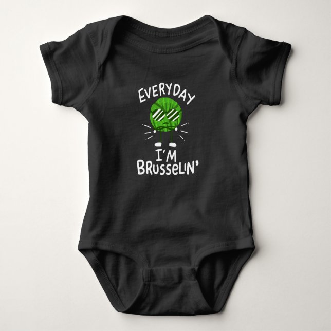 Vegan Brussels Sprouts Baby Bodysuit (Front)