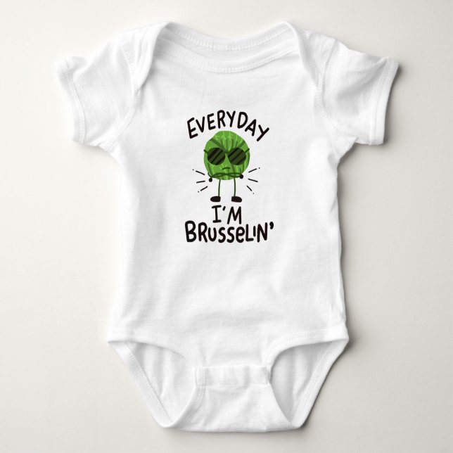 Vegan Brussels Sprouts Baby Bodysuit (Front)