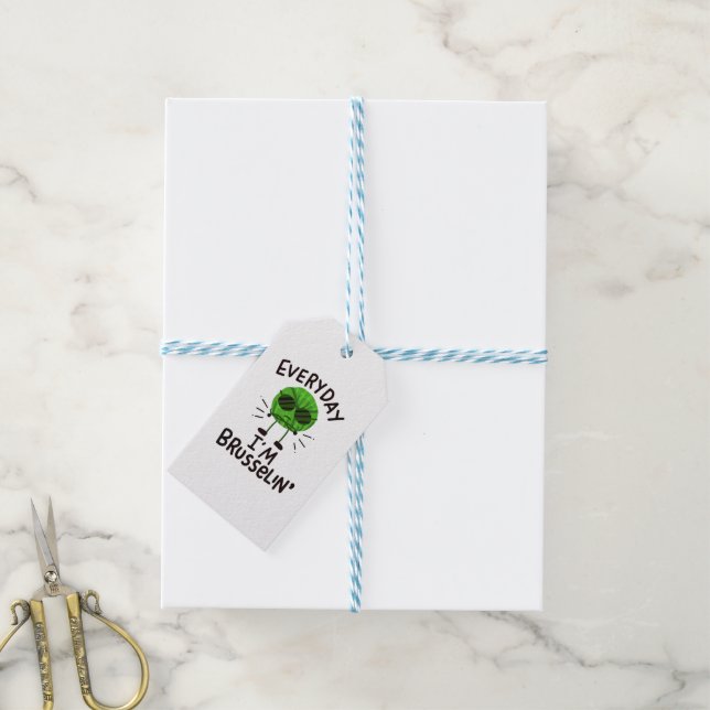 Vegan Brussels Sprouts  Gift Tags (With Twine)