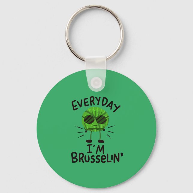 Vegan Brussels Sprouts Key Ring (Front)