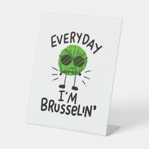 Vegan Brussels Sprouts Pedestal Sign