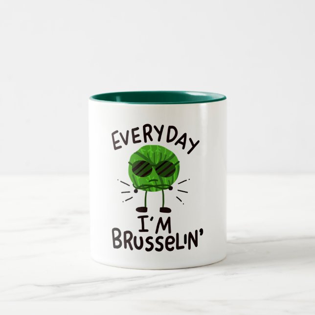 Vegan Brussels Sprouts   Two-Tone Coffee Mug (Center)