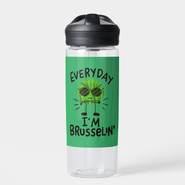 Vegan Brussels Sprouts Water Bottle (Front)