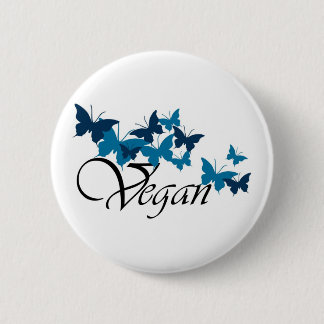 Vegan Butterfly Design 6 Cm Round Badge